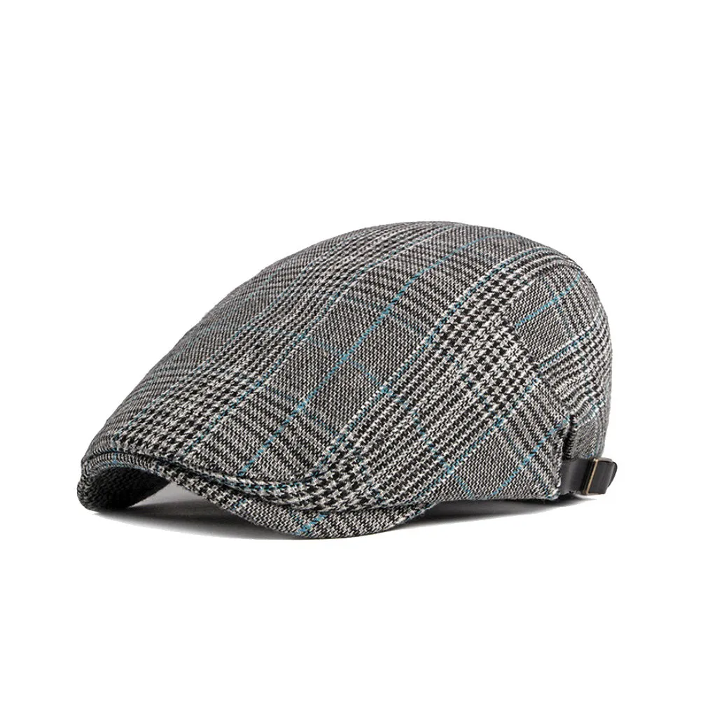 Adjustable Newsboy Hats Cotton Tweed Ivy Flat Cap Irish Cabbie Gatsby Golf YZ30108