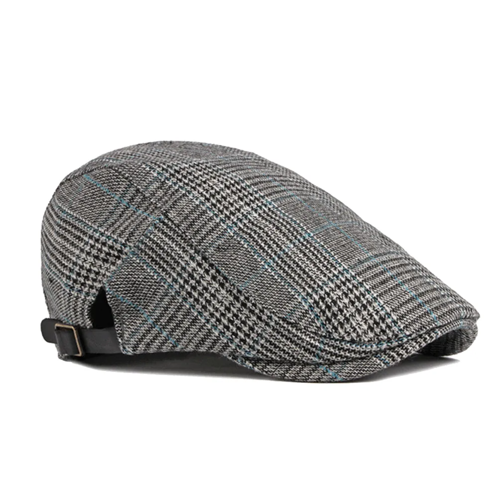 Adjustable Newsboy Hats Cotton Tweed Ivy Flat Cap Irish Cabbie Gatsby Golf YZ30108