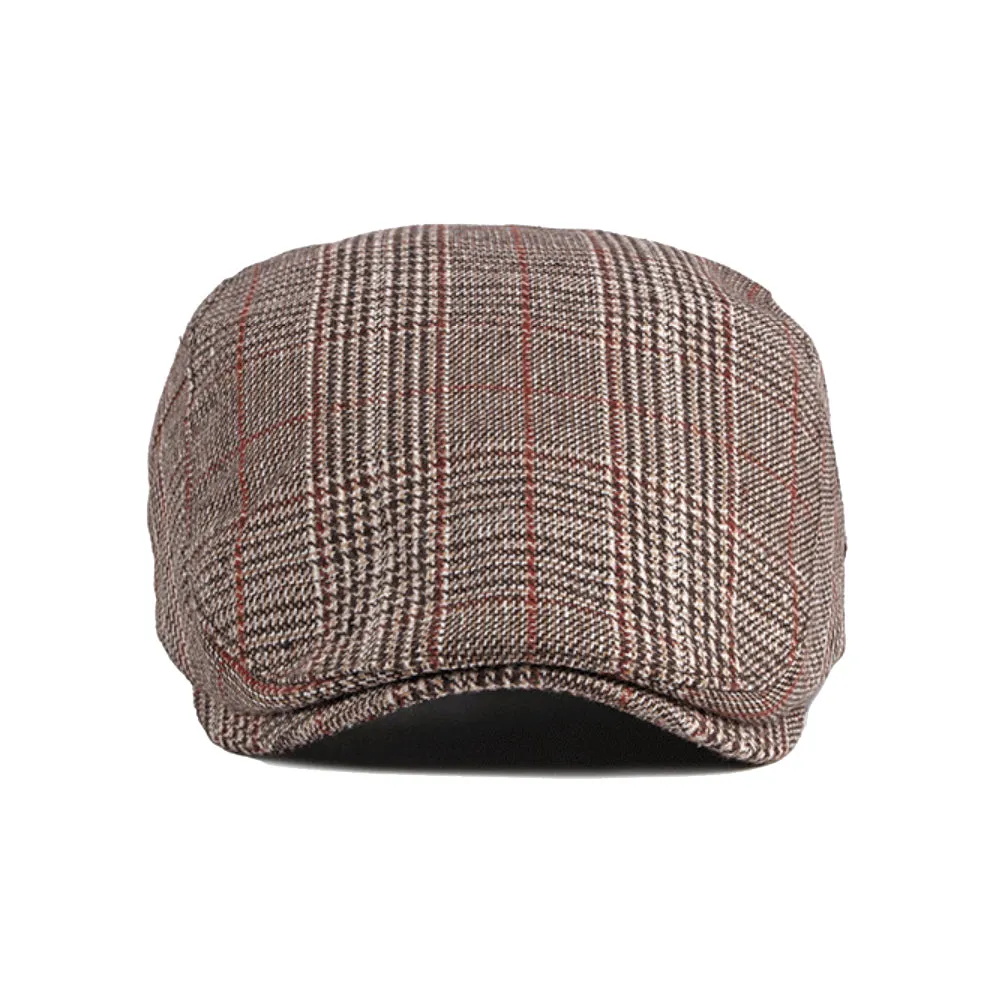 Adjustable Newsboy Hats Cotton Tweed Ivy Flat Cap Irish Cabbie Gatsby Golf YZ30108