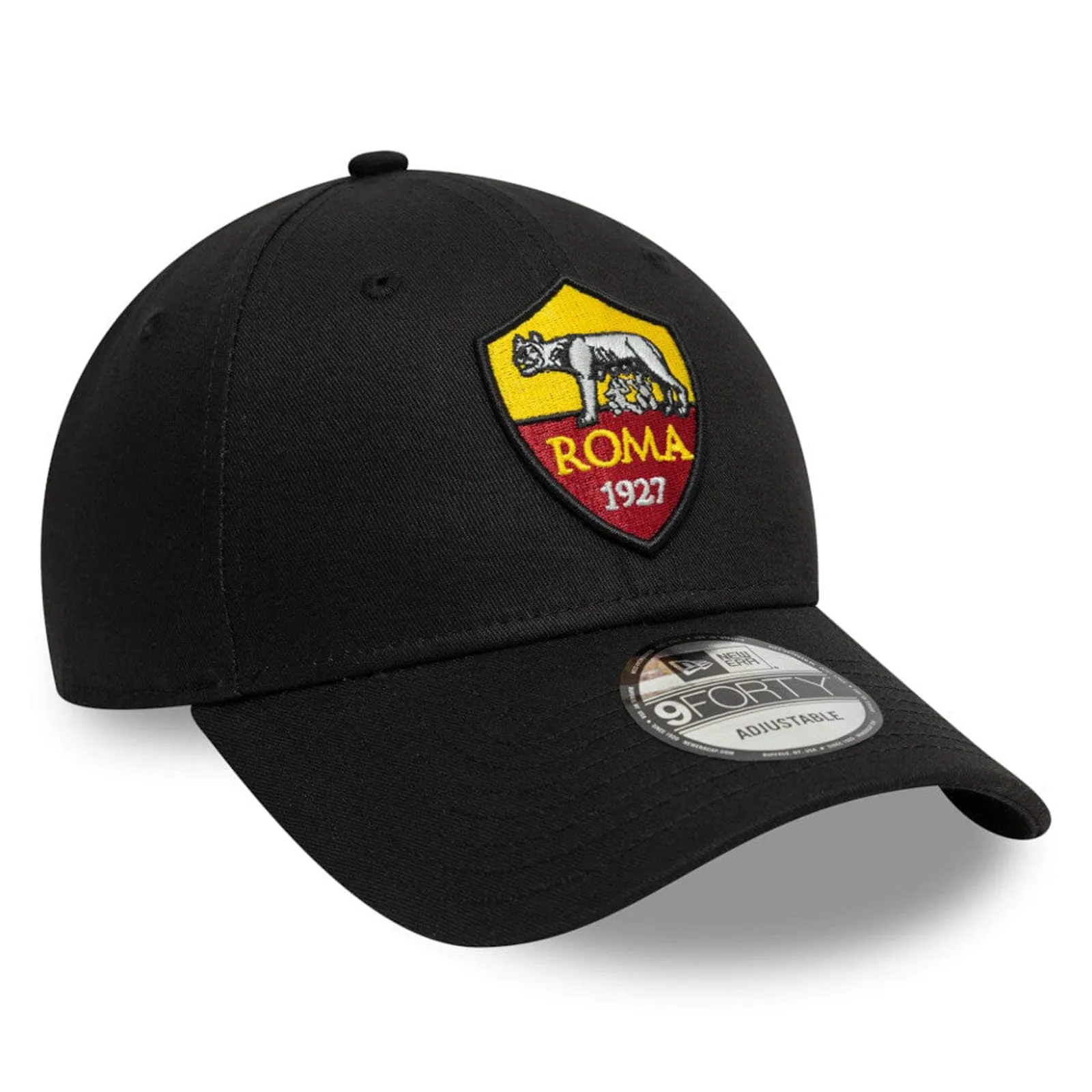 AS Roma Adult Black 9FORTY Cap Cloth Strap Adjustable Football (Soccer) By New Era