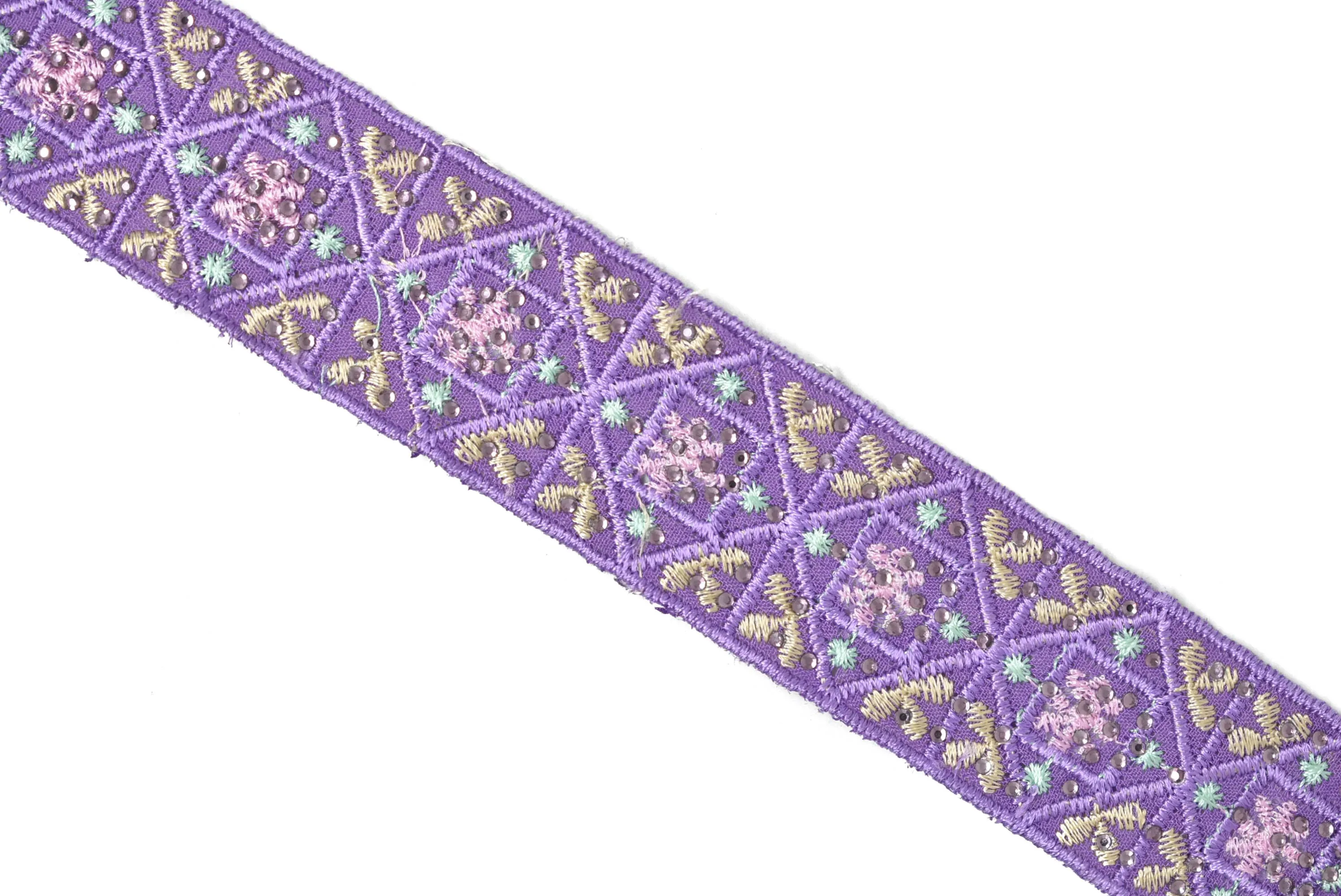 Assorted Colorful Embroidered Indian Trim 1.25" -1 Yard