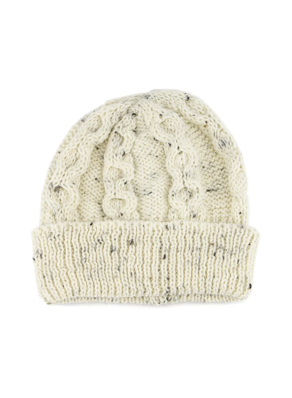 British Wool Aran Beanie Hat