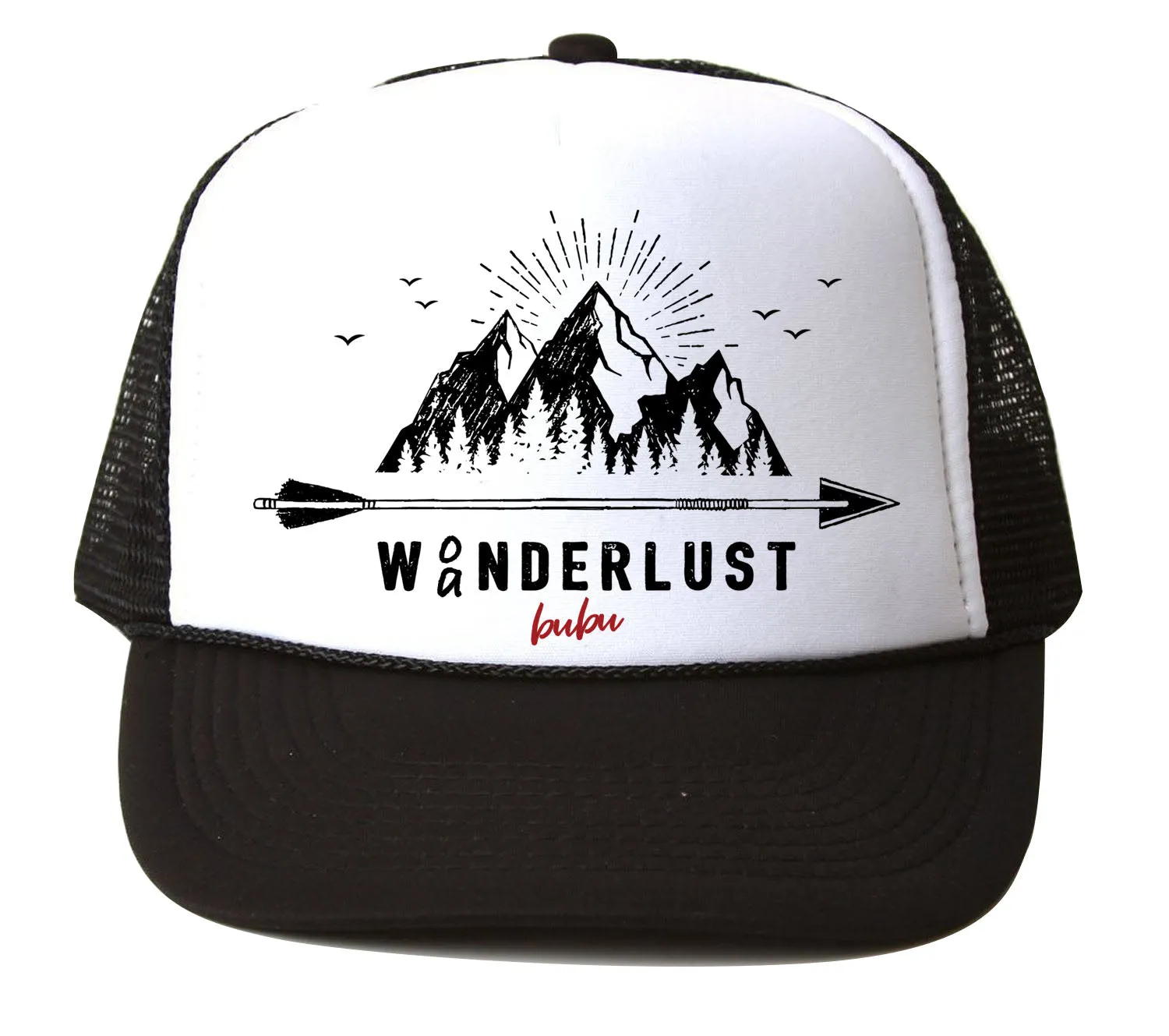 Bubu - Wanderlust White / Black Trucker Hat