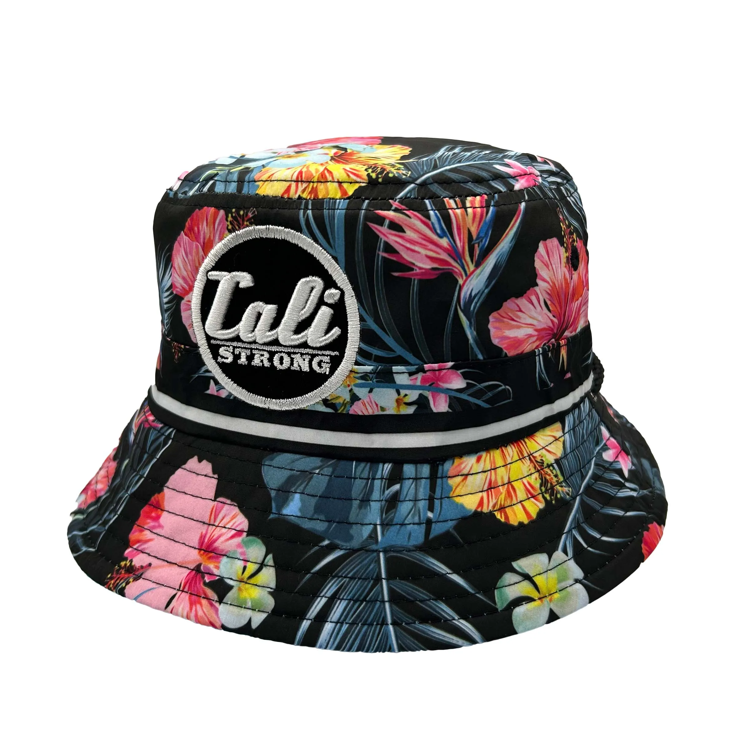 CALI Strong Floral Reversible Bucket Hat Tactical Morale Patch