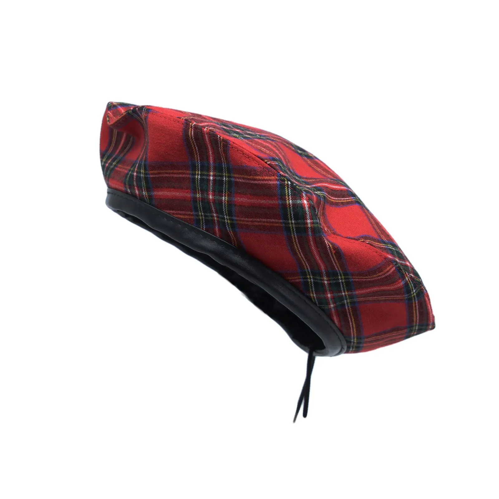 Cotton Plaid Beret Hat Tartan Check French Beanie Cap YZF0083