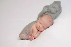 Dark Gray Mohair Knit Baby Wrap