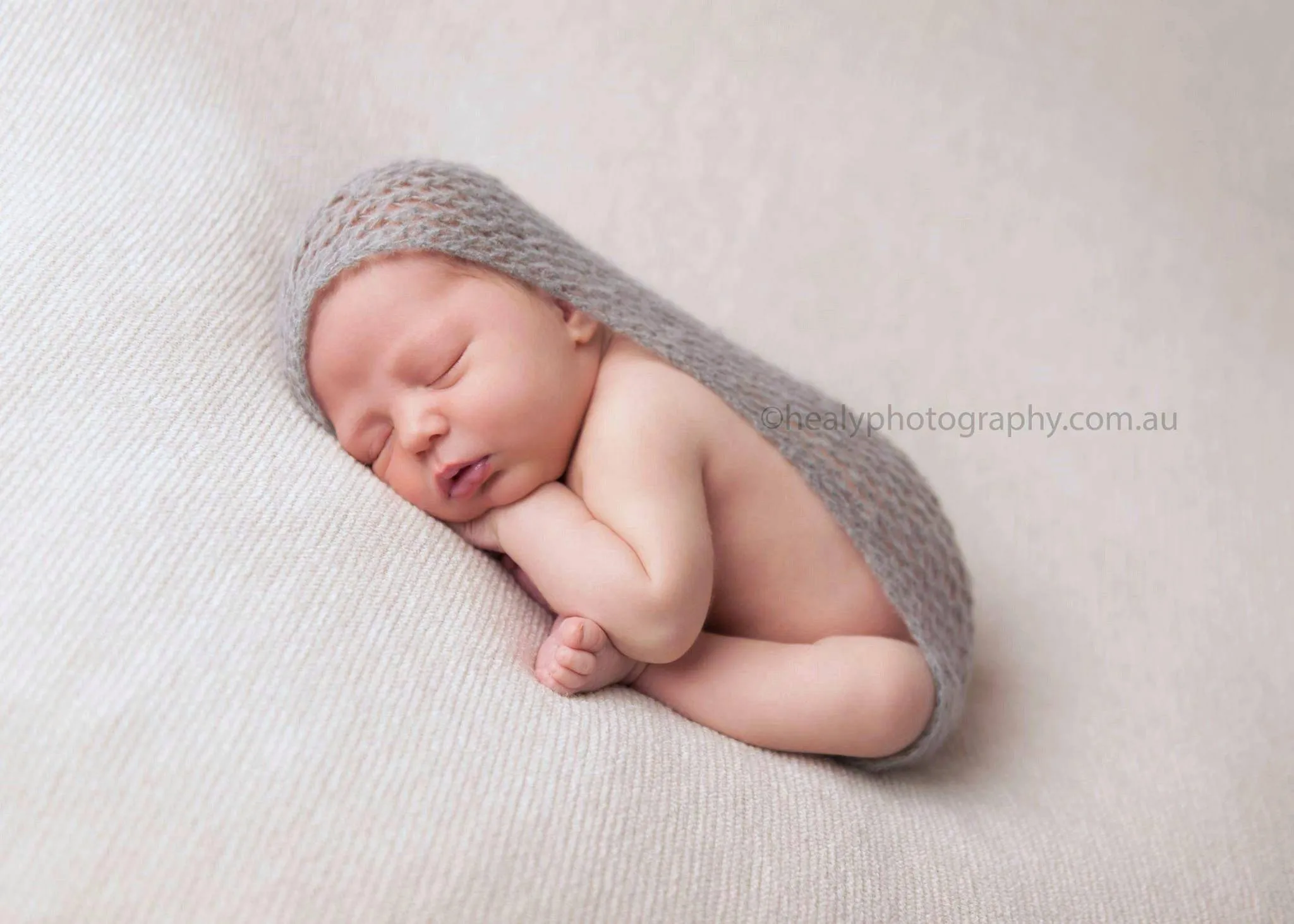 Dark Gray Mohair Knit Baby Wrap