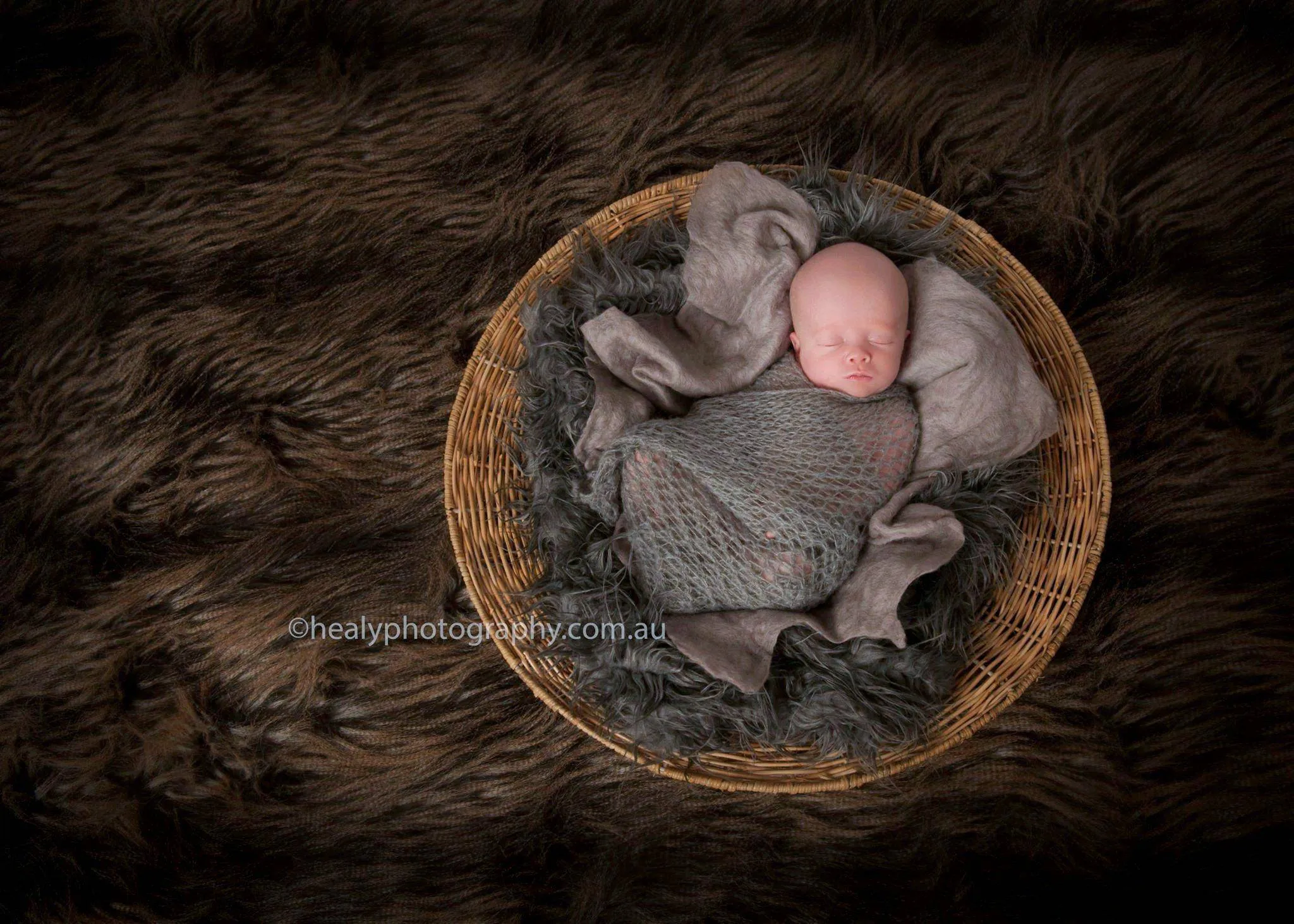 Dark Gray Mohair Knit Baby Wrap