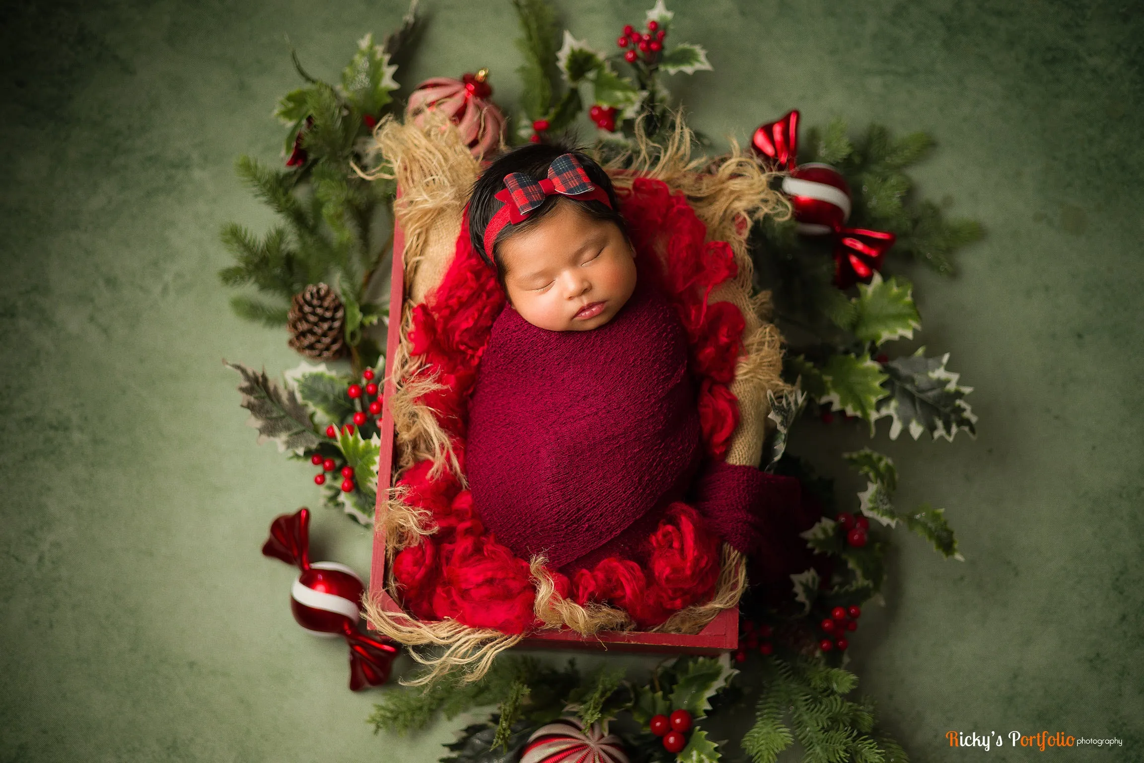 Dark Red Stretch Knit Baby Wrap