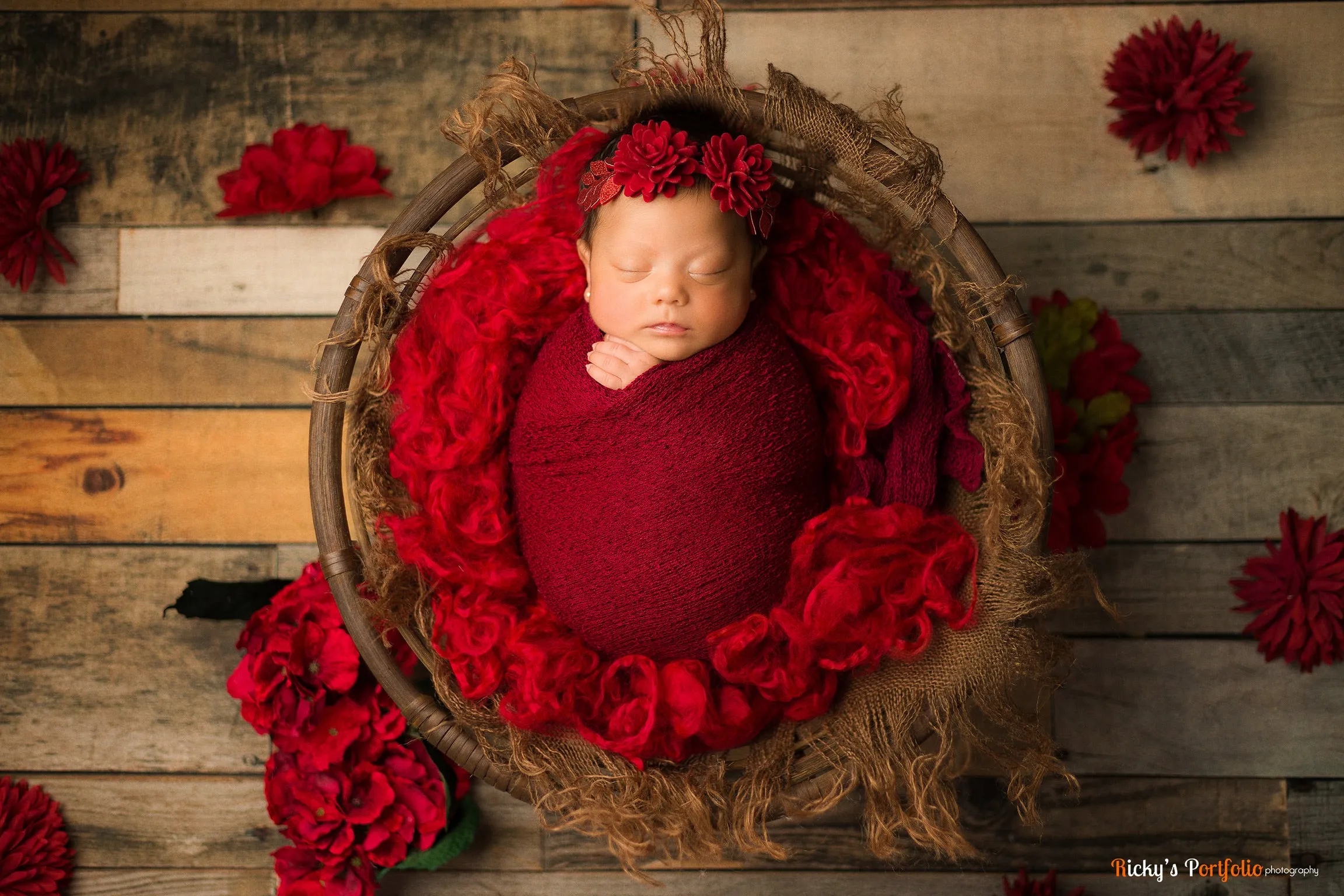 Dark Red Stretch Knit Baby Wrap