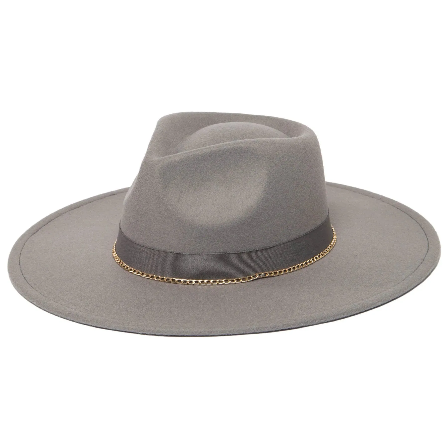 Faux Felt Fedora in Charcoal