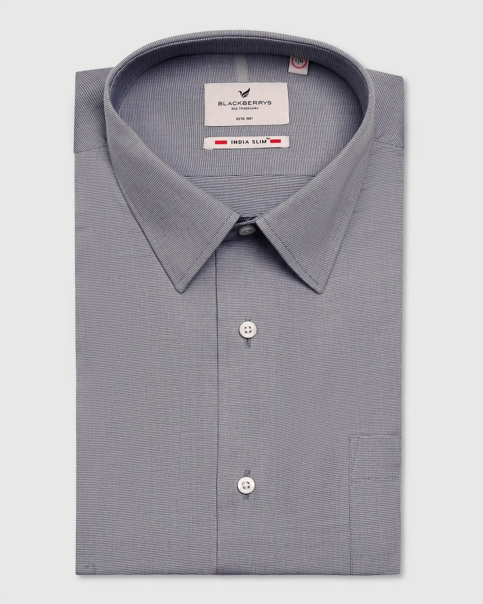 Formal Grey Textured Shirt - Robot