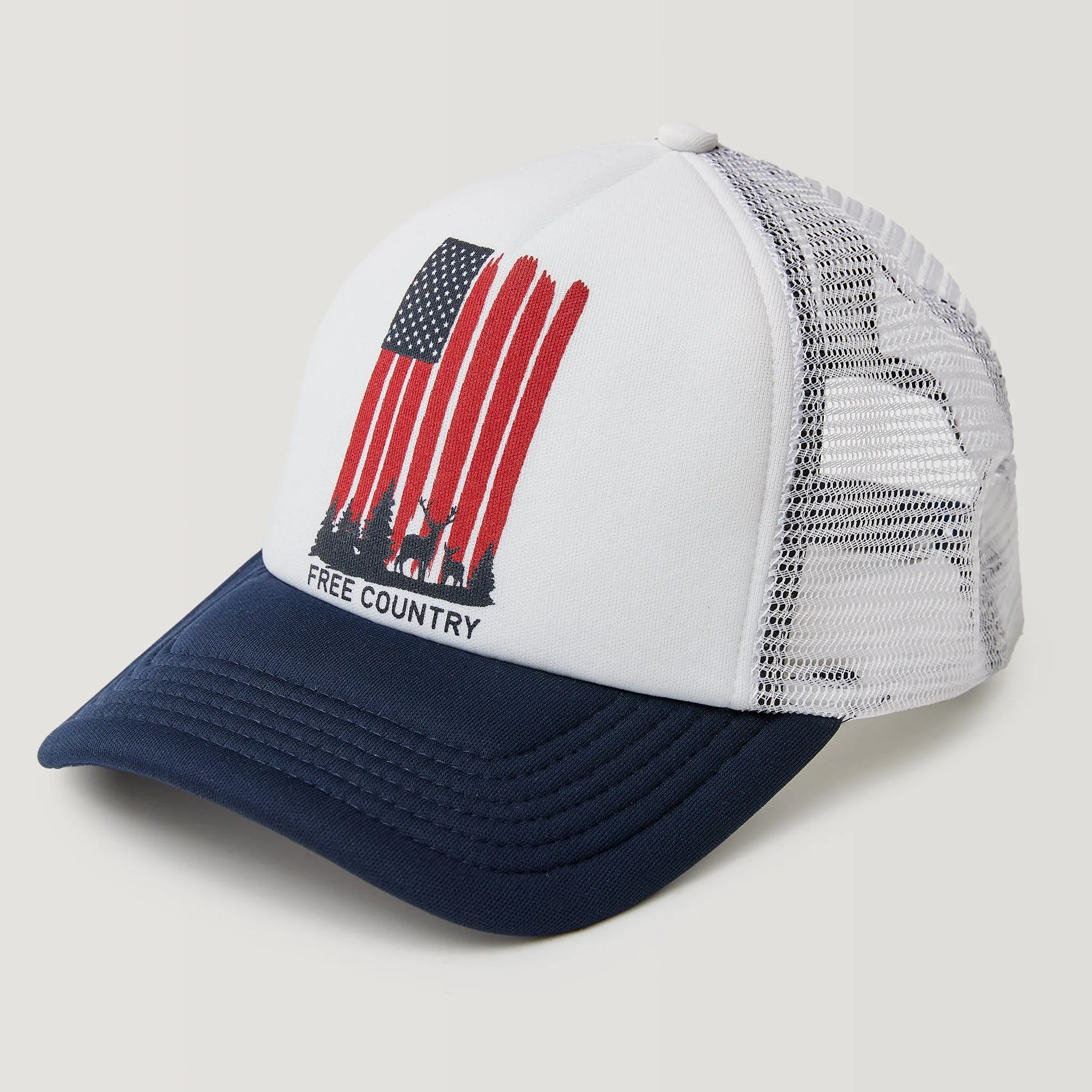 Free Country Five Panel American Flag Foam Trucker Hat