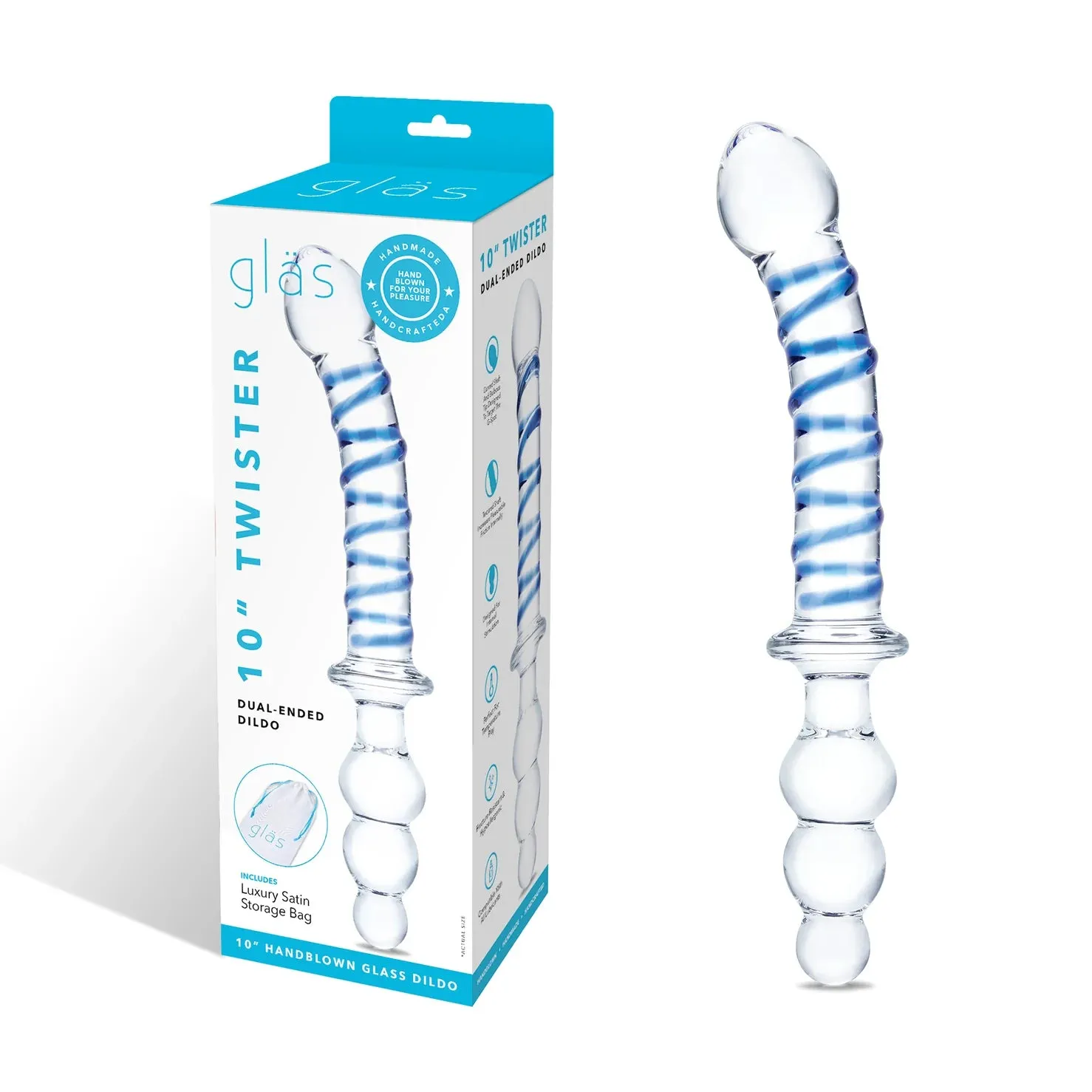 Gläs 10" Twister Dual-Ended Dildo