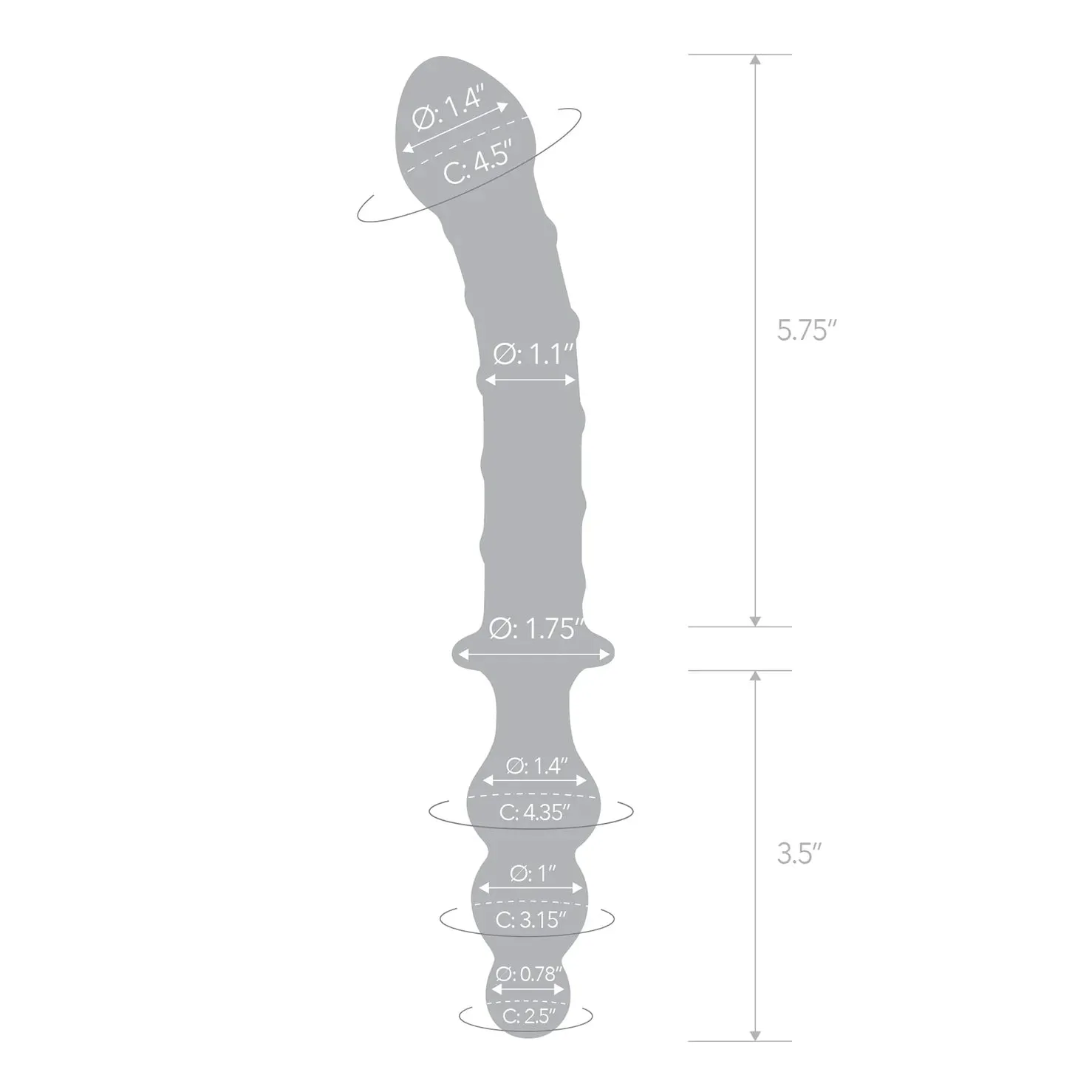 Gläs 10" Twister Dual-Ended Dildo