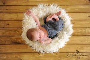 Gray Denim Stretch Knit Wrap Newborn Baby