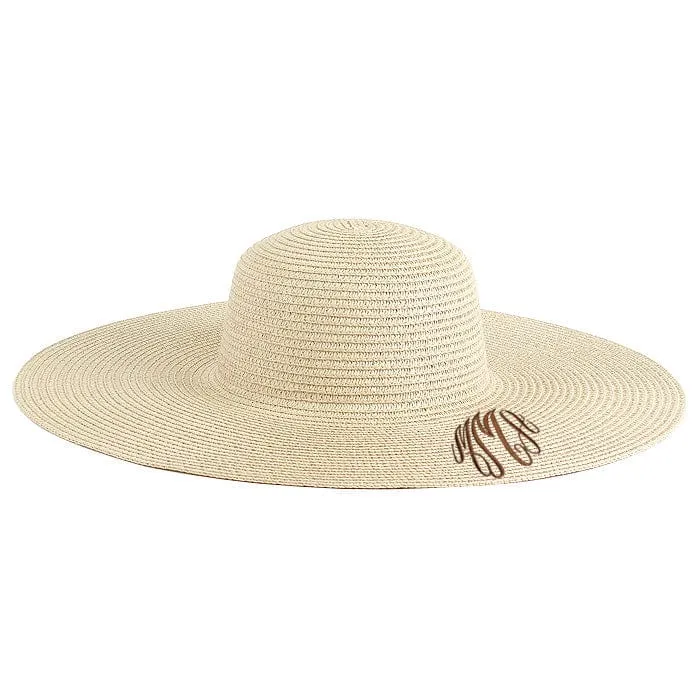 H3045 Monogrammable Straw Floppy Hat