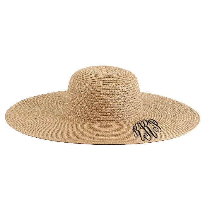 H3045 Monogrammable Straw Floppy Hat