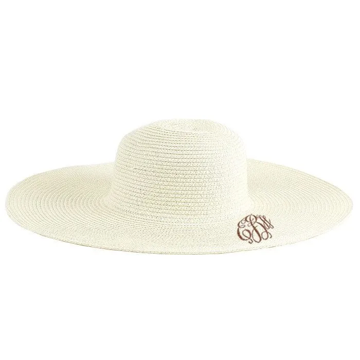 H3045 Monogrammable Straw Floppy Hat