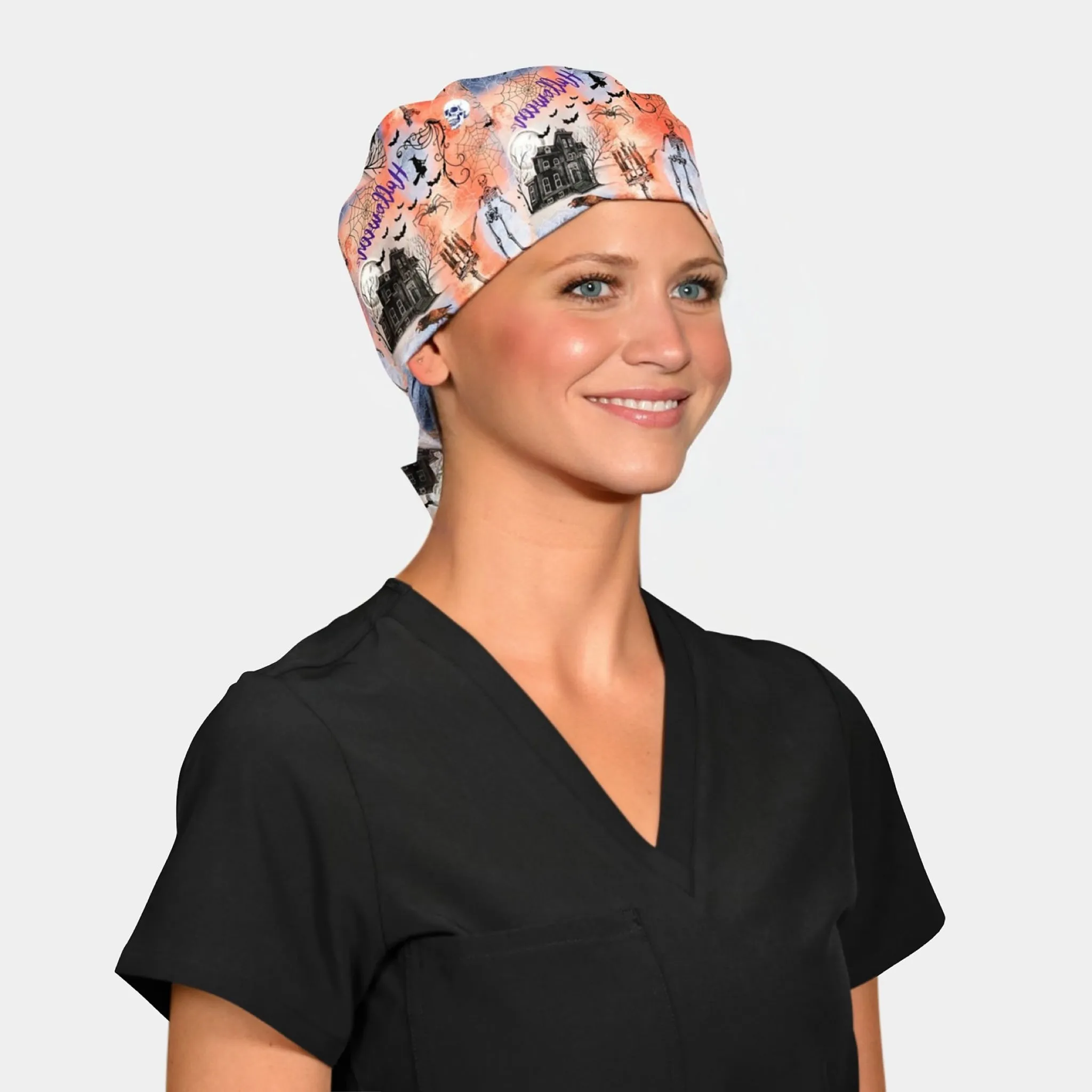 Haunted Halloween - Pixie Surgical Scrub Cap