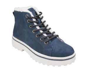 Justine Lace-up Navy Bootie