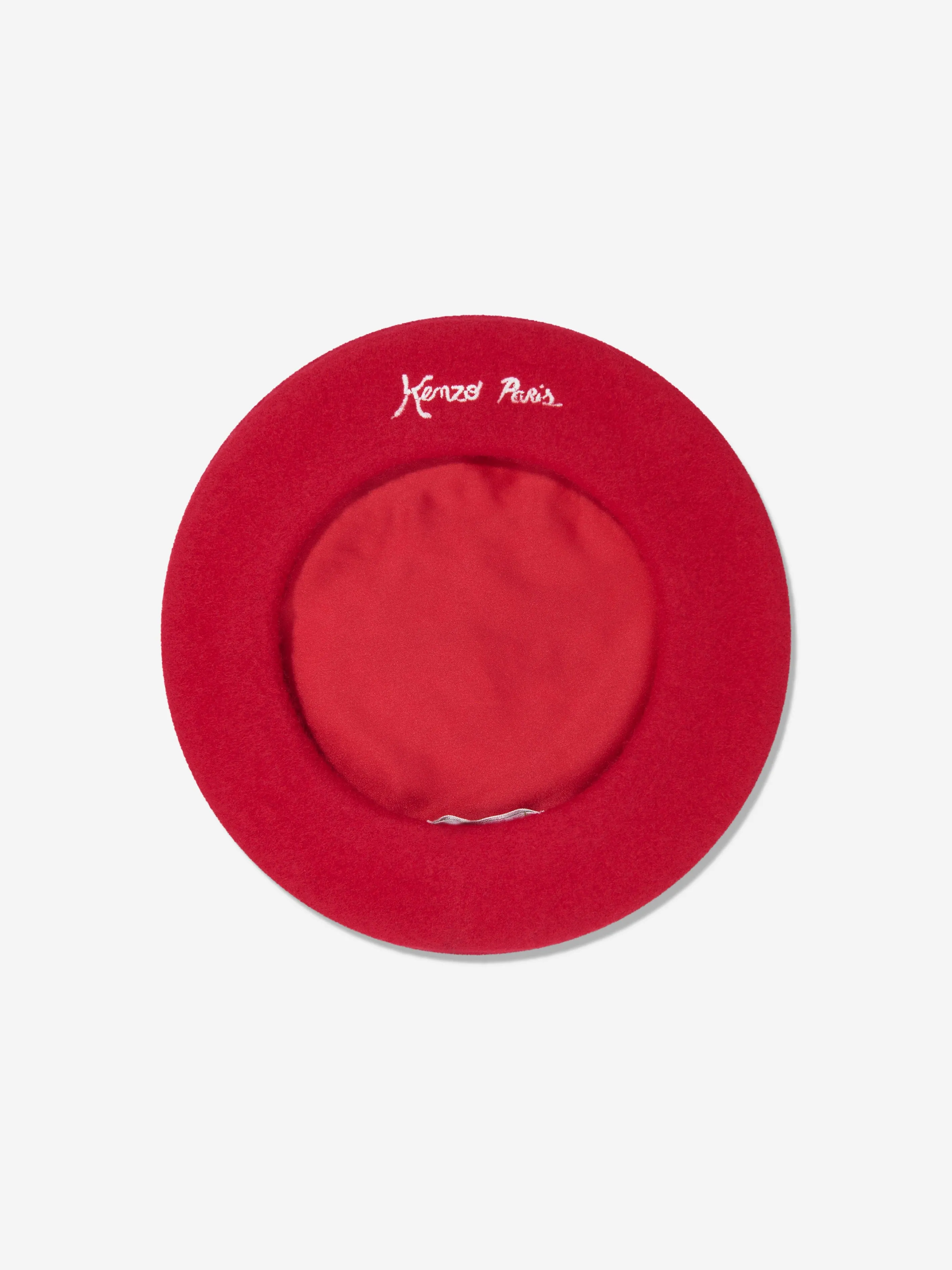 KENZO Girls Embroidered Beret in Red