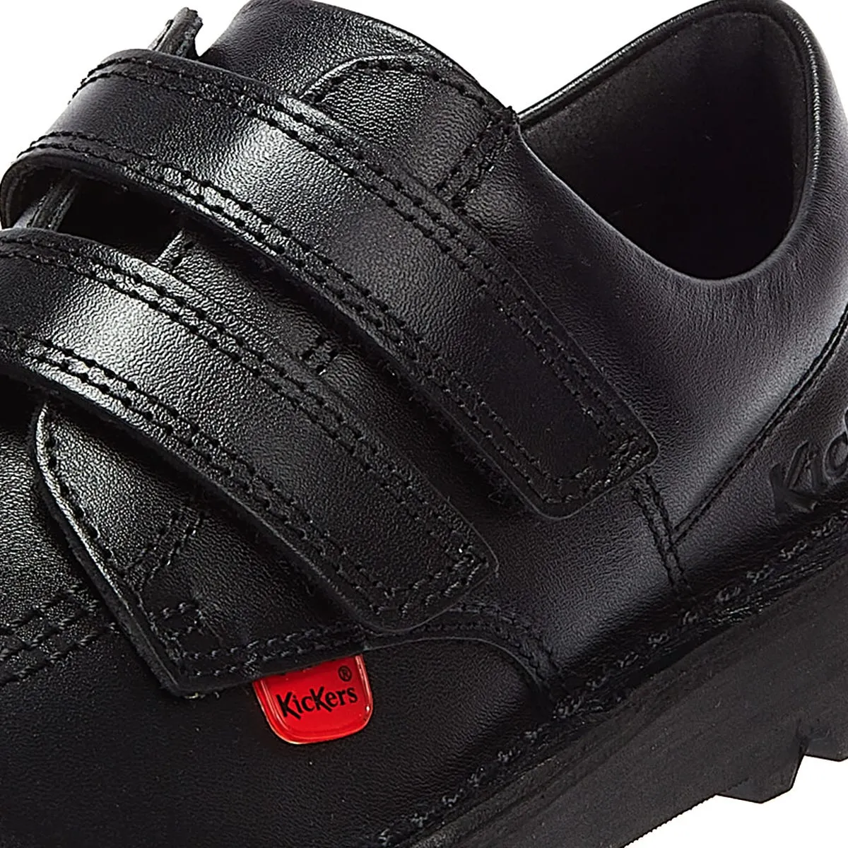 Kickers Infant Kick Lo Velcro Black Leather Shoes