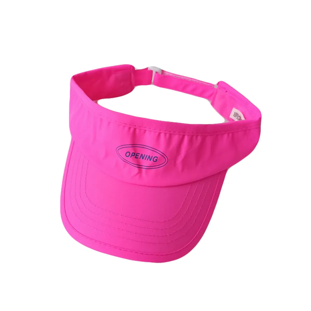 Kids Neon Sun Visor Hat Adjustable Sports Tennis Cap Boys Girls YZV0148