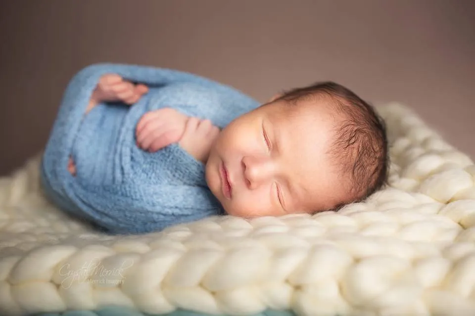 Light Blue Stretch Knit Wrap Newborn Photography