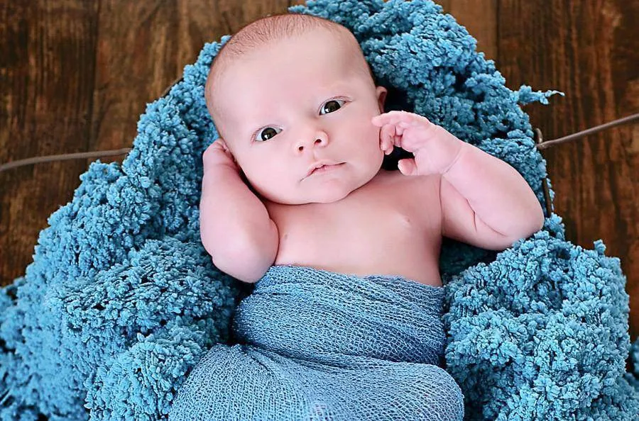 Light Blue Stretch Knit Wrap Newborn Photography