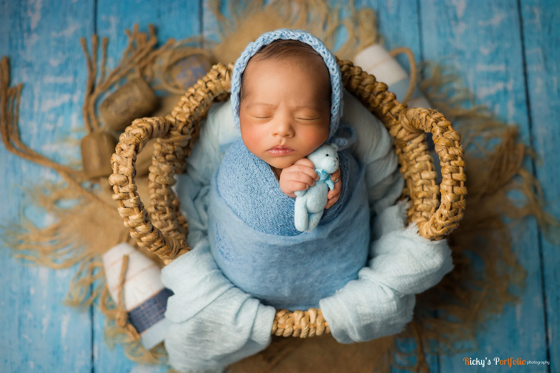 Light Blue Stretch Knit Wrap Newborn Photography