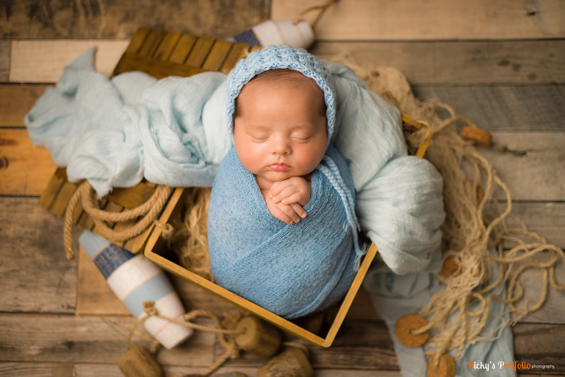 Light Blue Stretch Knit Wrap Newborn Photography