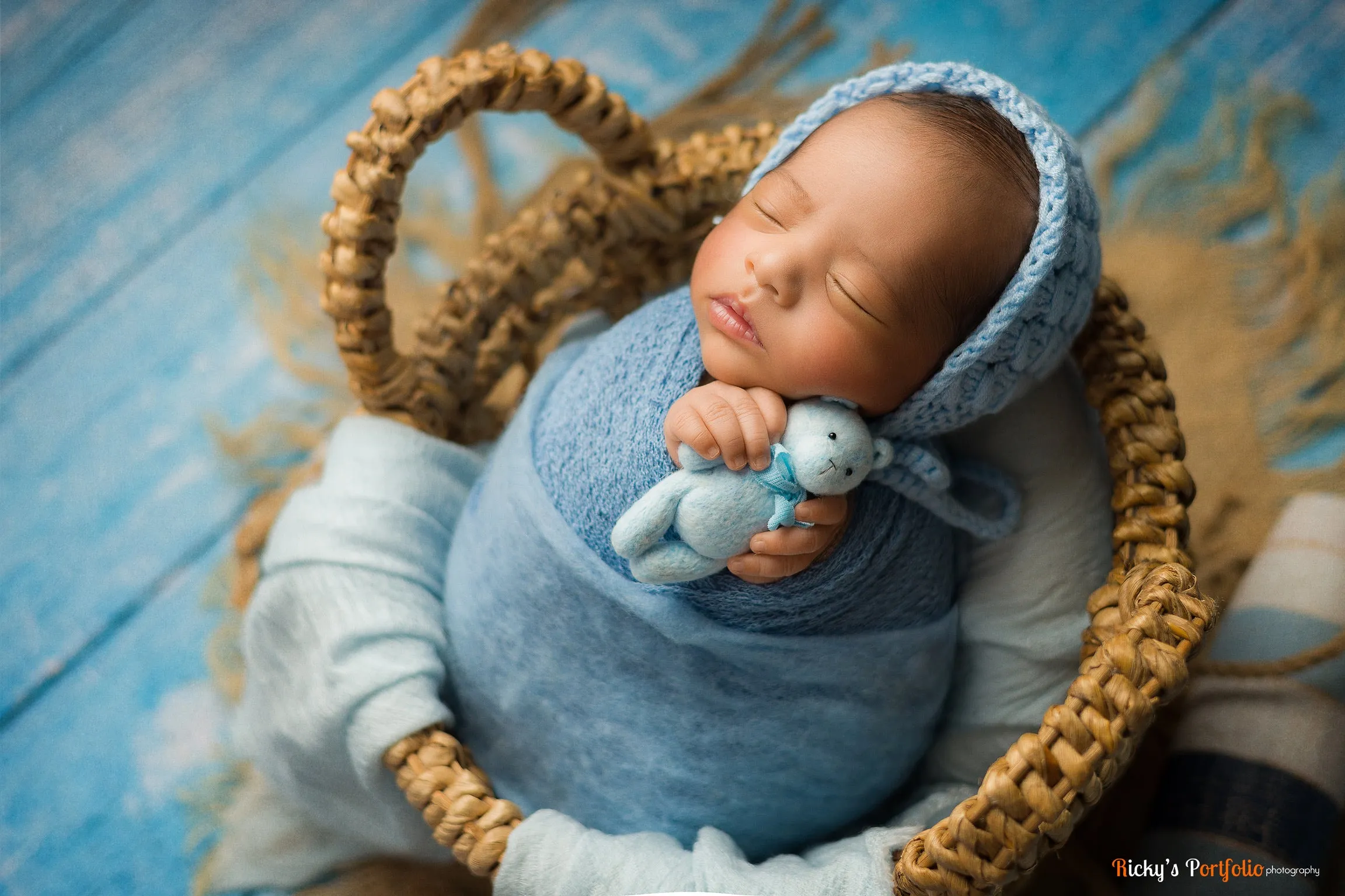 Light Blue Stretch Knit Wrap Newborn Photography