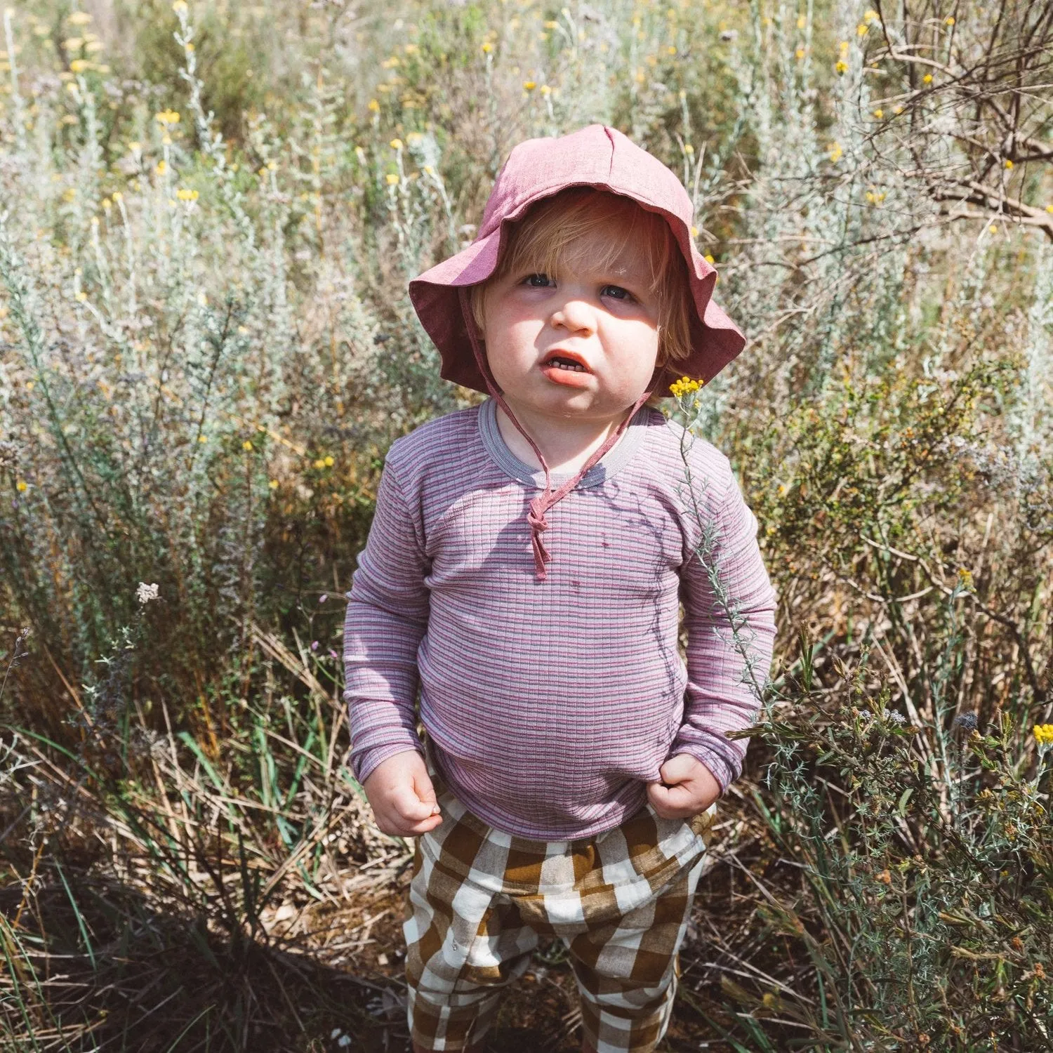 Linen Sun Hat - Stripes (Baby-Kinder)