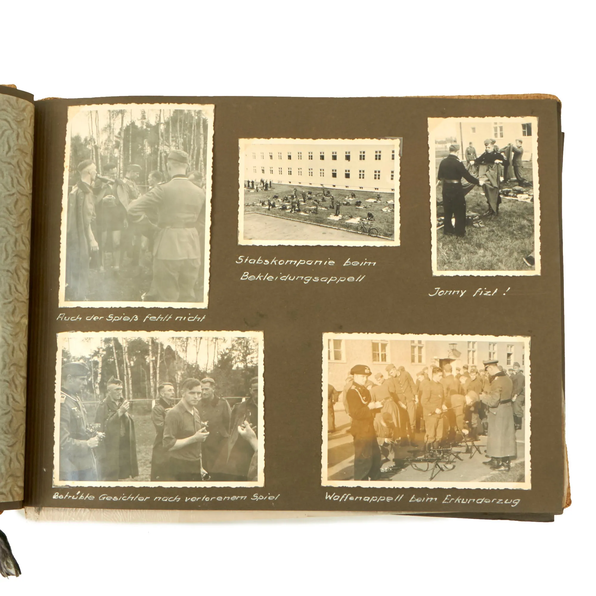 Original German WWII Heer Pioneer & Panzer Armored Personal Photo Album with Tank Pictures & Captions- 180 Photos