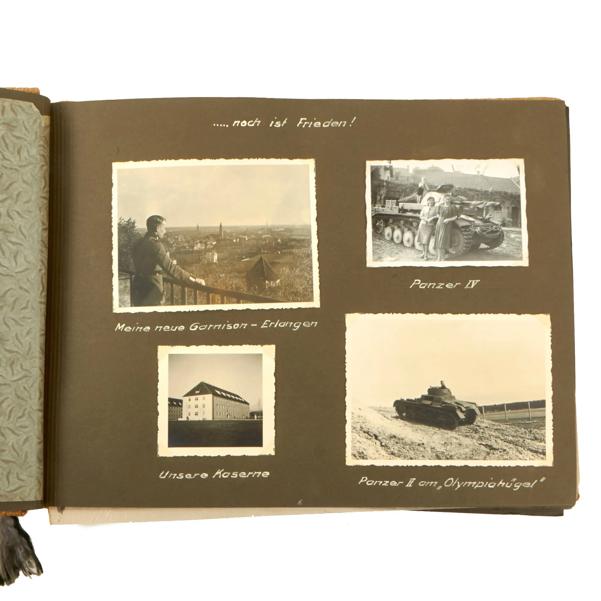 Original German WWII Heer Pioneer & Panzer Armored Personal Photo Album with Tank Pictures & Captions- 180 Photos