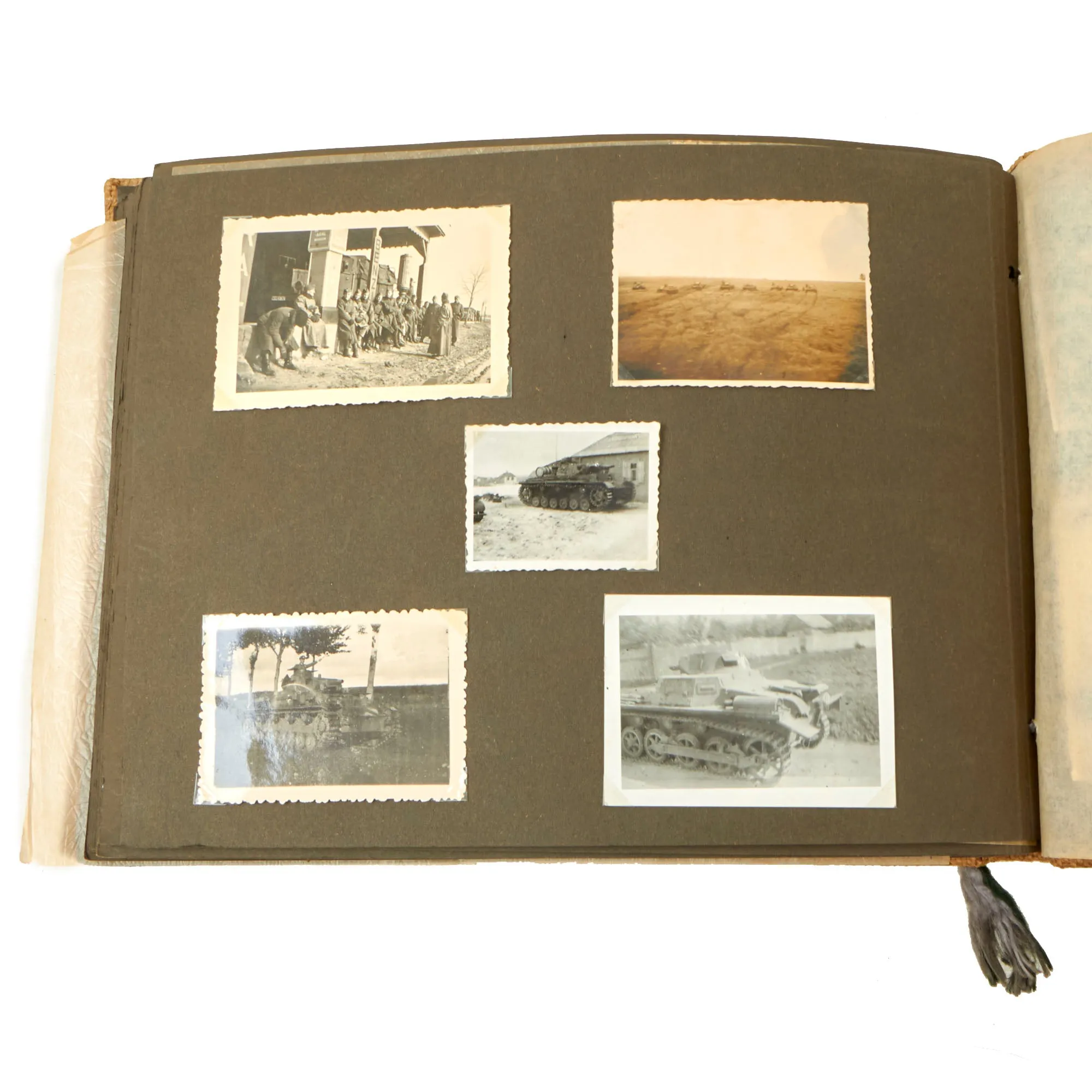 Original German WWII Heer Pioneer & Panzer Armored Personal Photo Album with Tank Pictures & Captions- 180 Photos