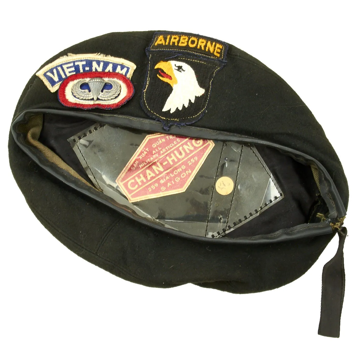 Original U.S. Army Vietnam War Souvenir 101st Airborne Black Beret