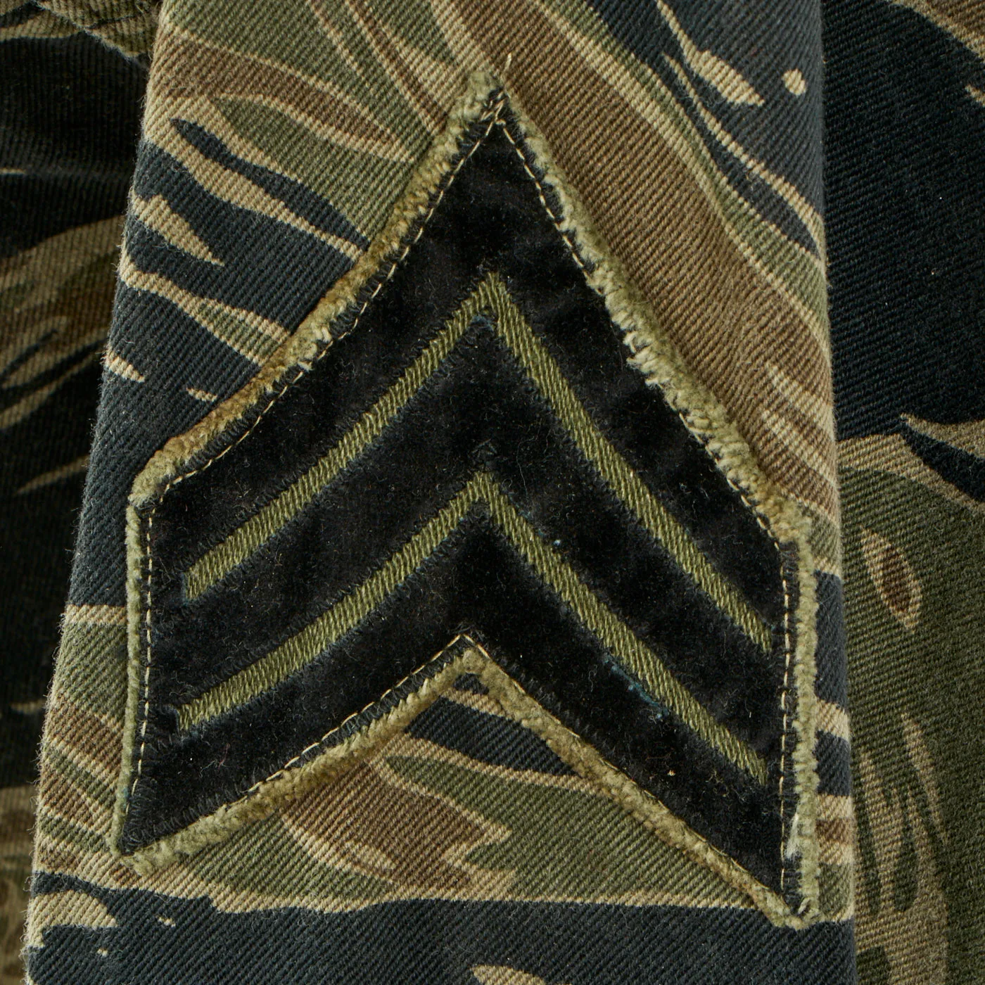 Original U.S. Vietnam War Special Forces Tiger Stripe "Tadpole" Camouflage Fatigue Uniform Shirt- ARVN Advisor