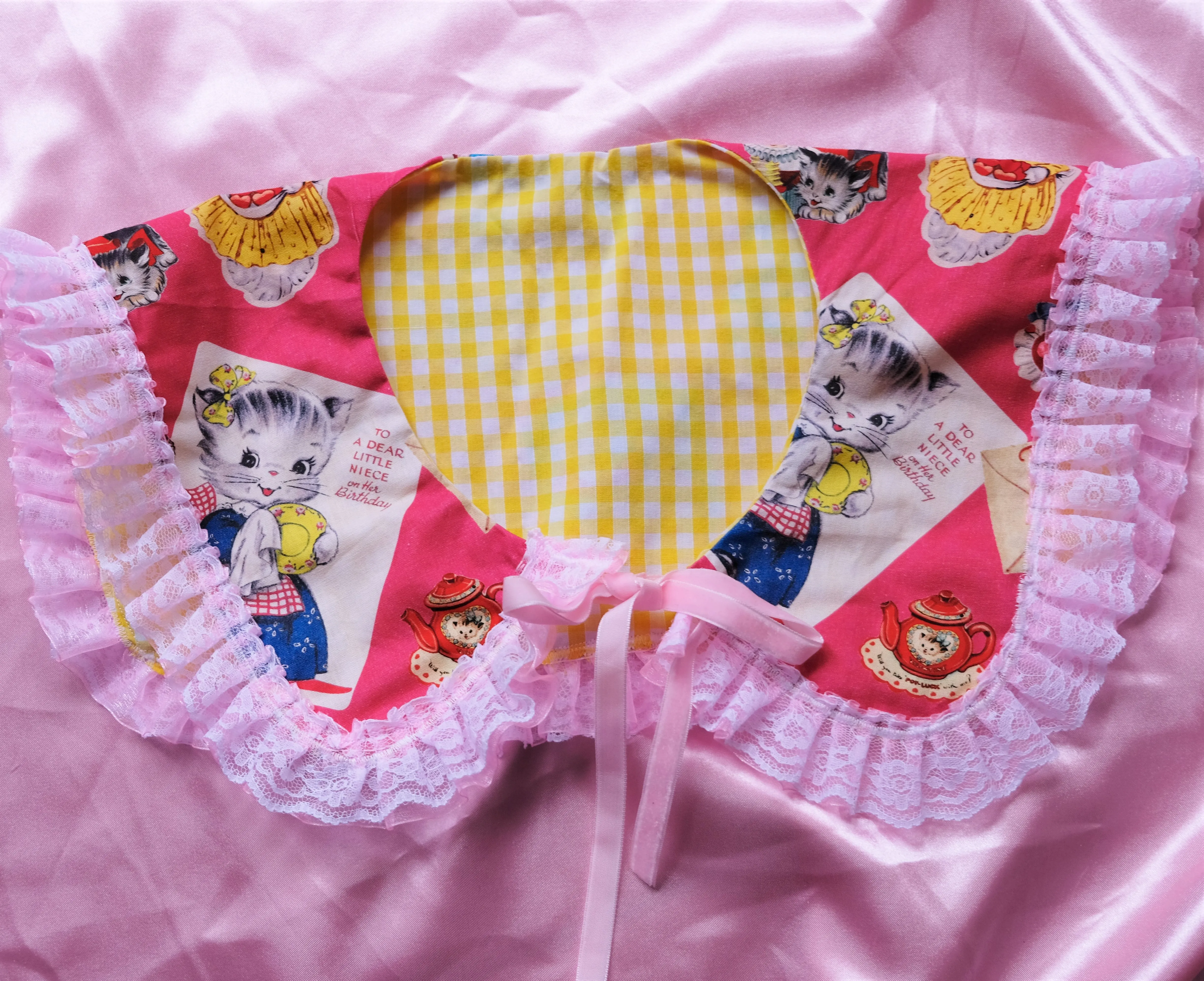 Pink Kitsch Kittens Sailor Collar