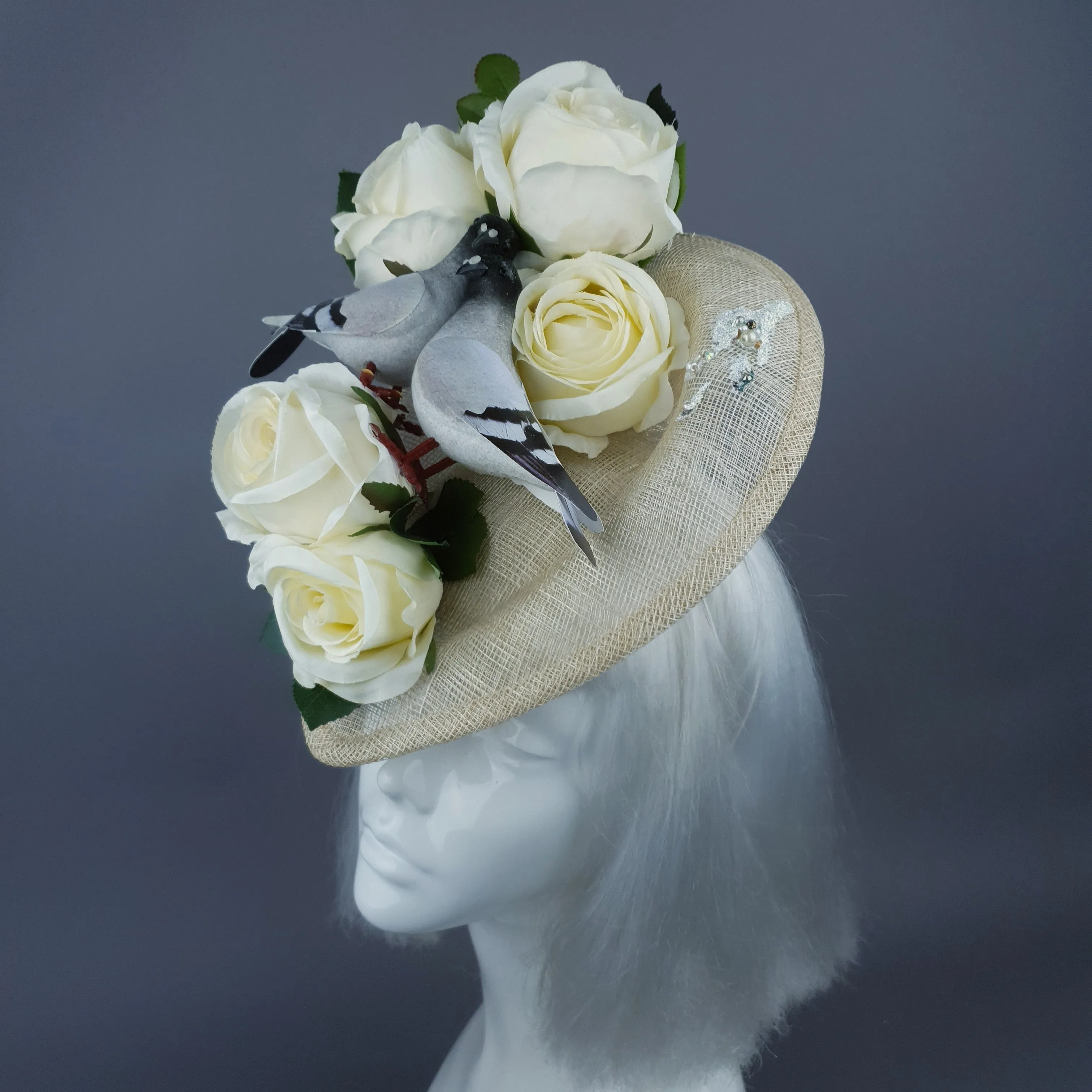 "Bleepity Bleeping Bleep!" Ivory Rose Pigeon Poop Hat