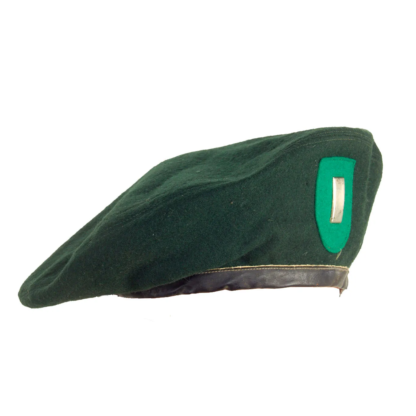 RARE Original U.S. ca.1950s 10th Special Forces Group German Made Green Beret  with Early Cut-Edge Felt Flash