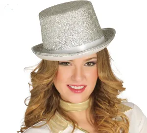 Sliver Glitter Top Hat