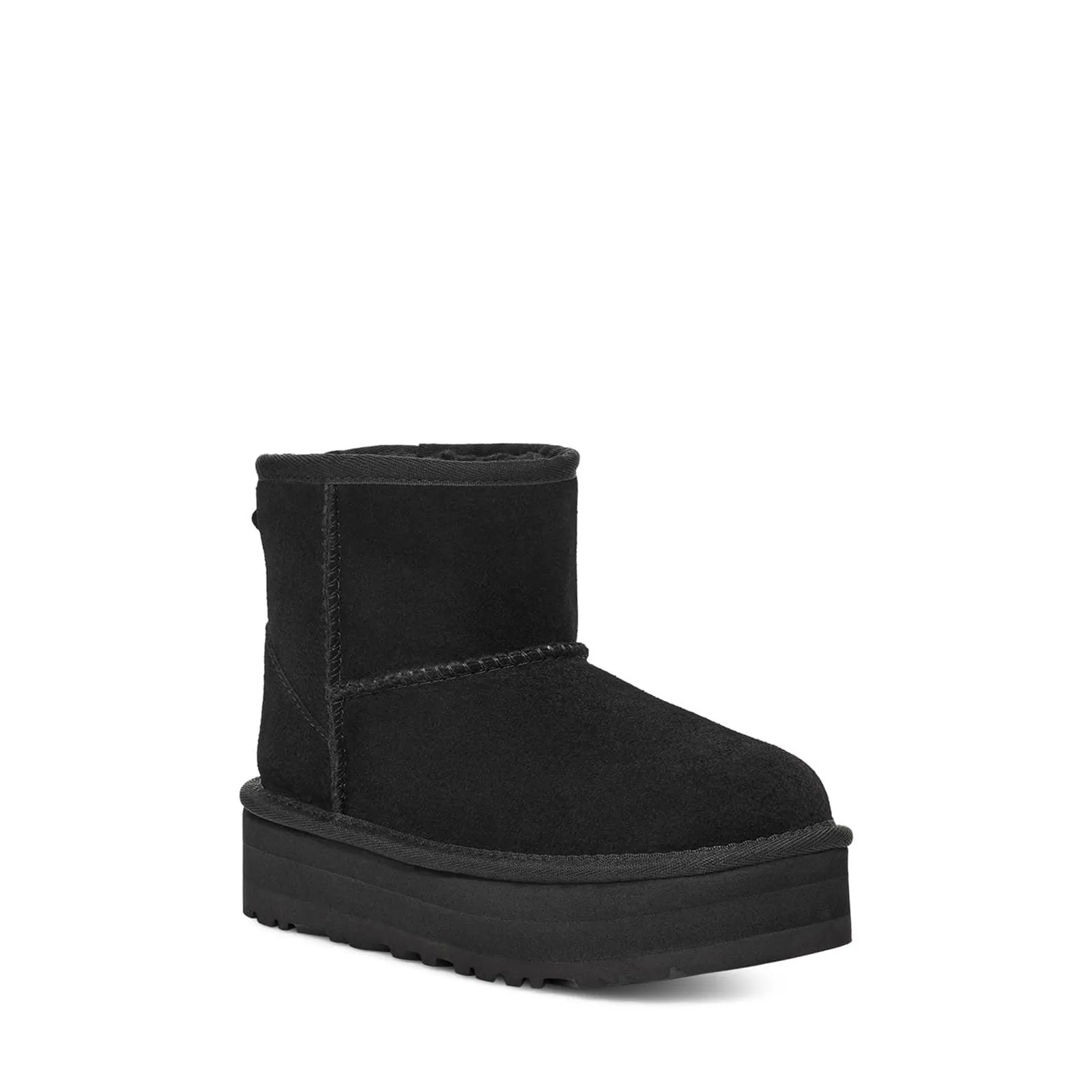 UGG Unisex-Child Classic Mini Platform Boot, Black Little Kid