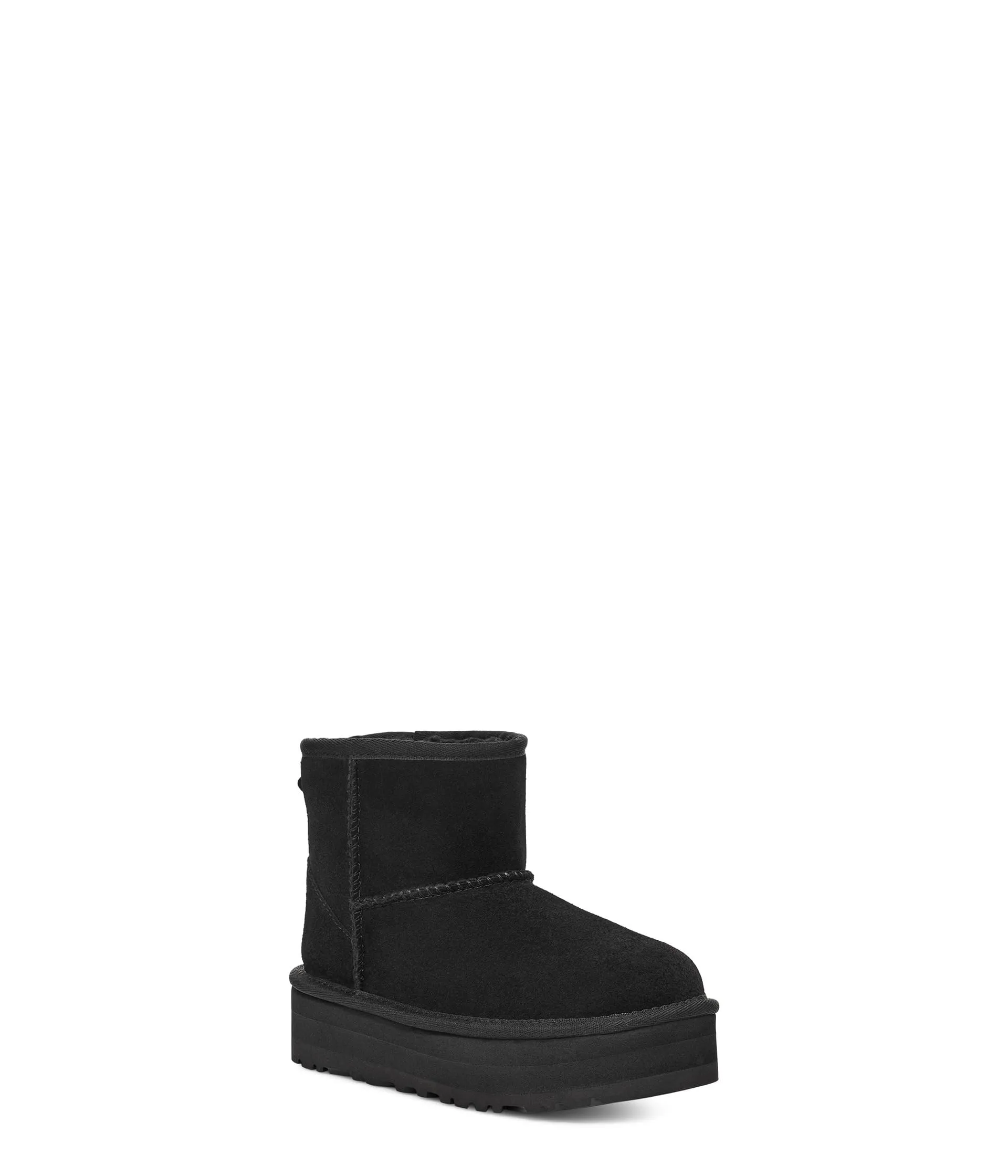 UGG Unisex-Child Classic Mini Platform Boot, Black Little Kid