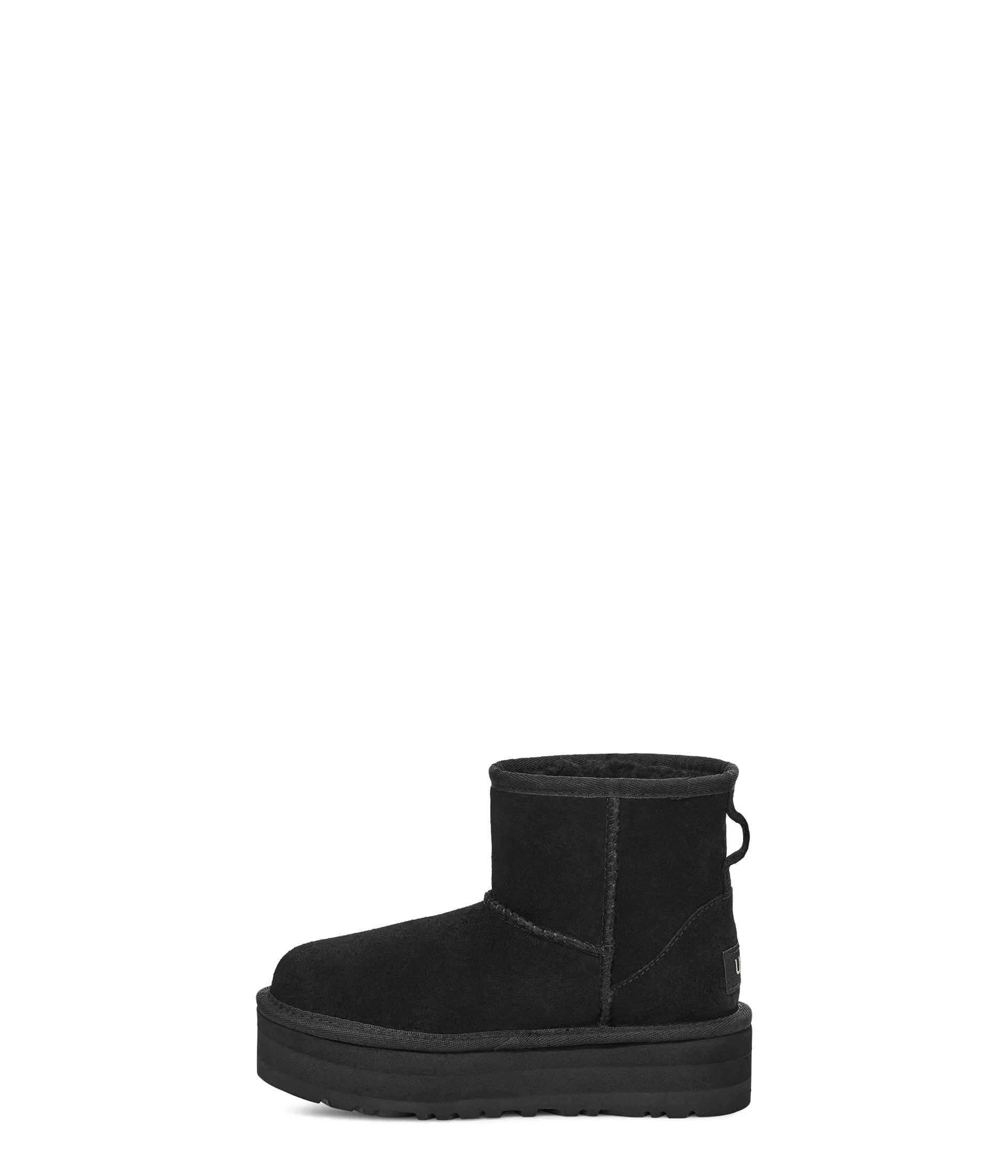 UGG Unisex-Child Classic Mini Platform Boot, Black Little Kid