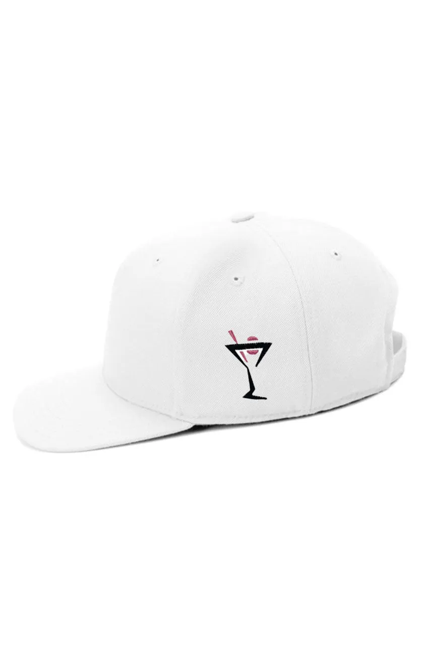 White TINI Snapback Hat Hot Pink